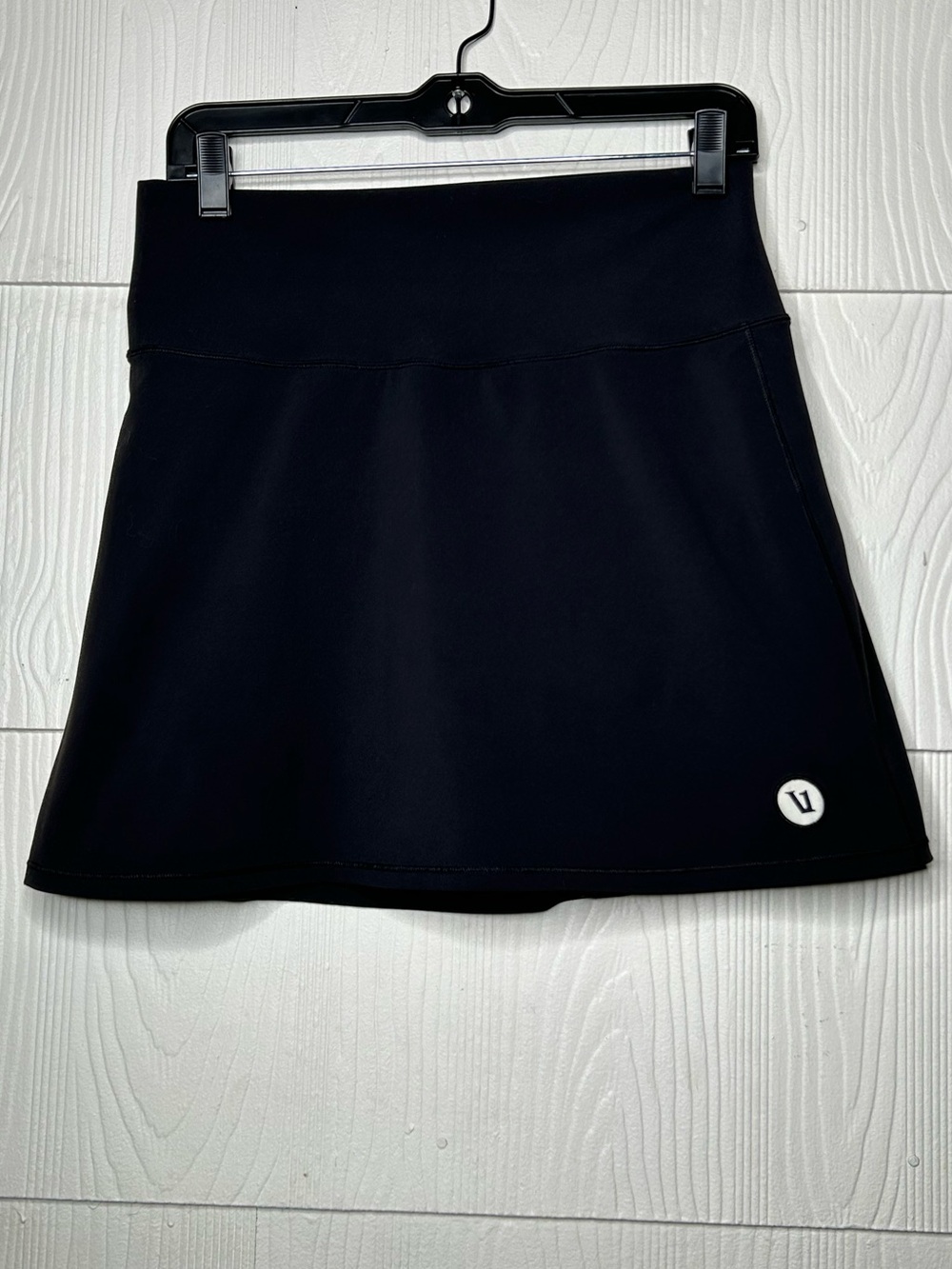 Vuori Black Athletic Mini Skort with Logo Patch